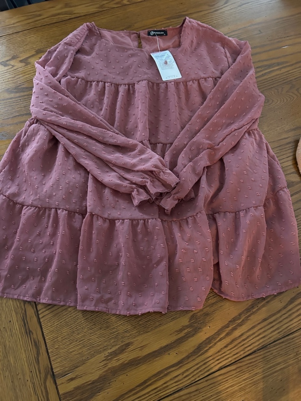 rose mauve textured tiered blouse - paper moon
